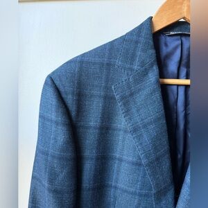 JACK VICTOR LORO PIANA Plaid Wool Silk Blazer Luxury Academia Preppy Office 44 R